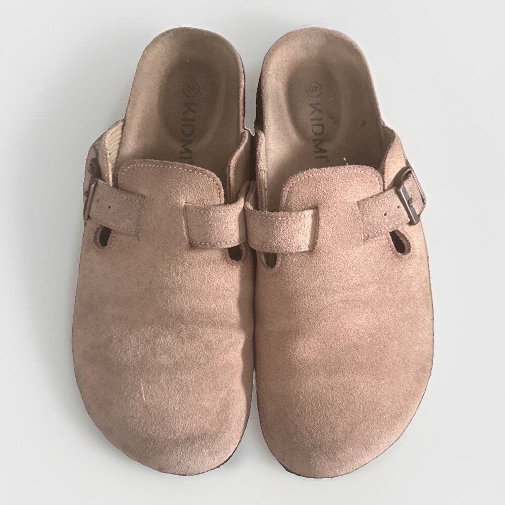 KIDMI Women's Suede Clogs Leather Mules Cork Footbed Sandals Potato Shoes | Sz 9